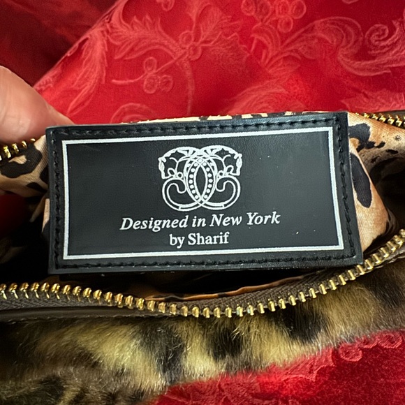 Sharif Brown Cheetah Satchel Handbag Faux Fur 9”x6” Good Condition - Picture 4 of 7